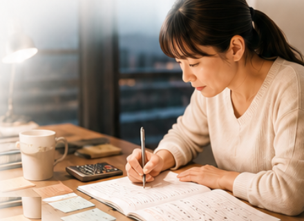 机に向かって過去問に取り組むお子さまの様子